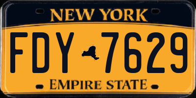 NY license plate FDY7629
