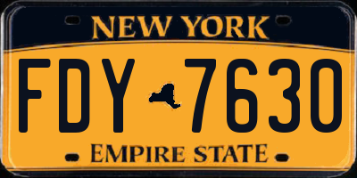 NY license plate FDY7630