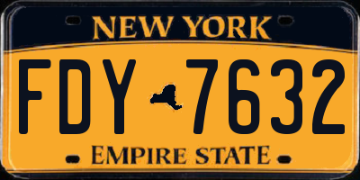 NY license plate FDY7632