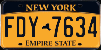 NY license plate FDY7634