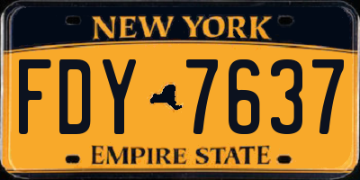 NY license plate FDY7637
