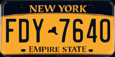 NY license plate FDY7640