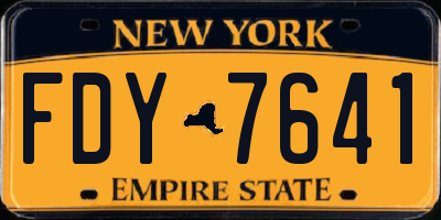 NY license plate FDY7641
