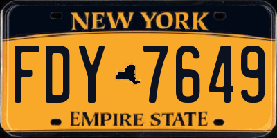 NY license plate FDY7649