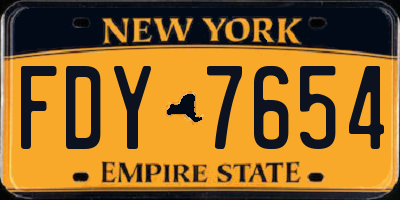 NY license plate FDY7654