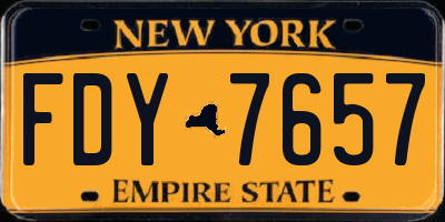 NY license plate FDY7657