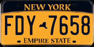NY license plate FDY7658