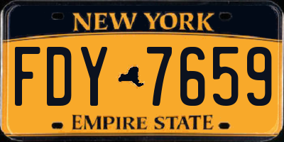 NY license plate FDY7659