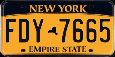 NY license plate FDY7665