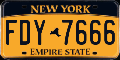 NY license plate FDY7666