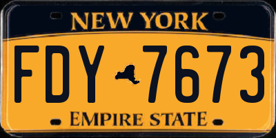 NY license plate FDY7673