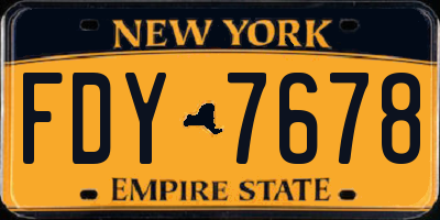 NY license plate FDY7678