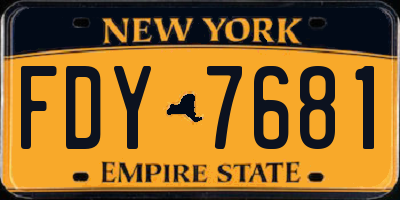 NY license plate FDY7681