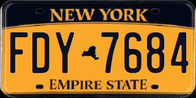 NY license plate FDY7684