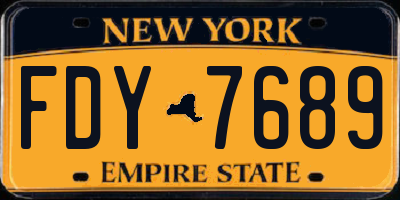 NY license plate FDY7689