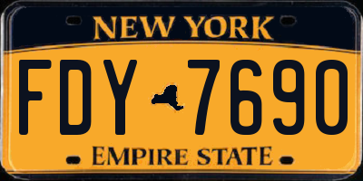 NY license plate FDY7690