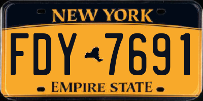 NY license plate FDY7691