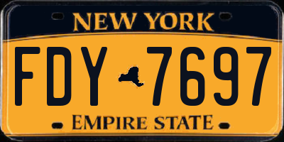 NY license plate FDY7697