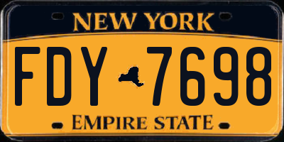 NY license plate FDY7698