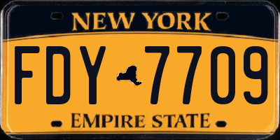 NY license plate FDY7709