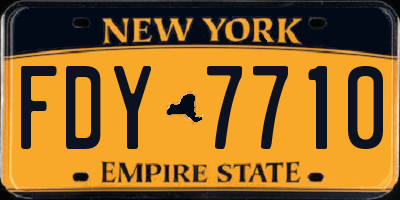 NY license plate FDY7710