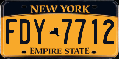 NY license plate FDY7712