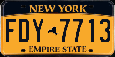 NY license plate FDY7713