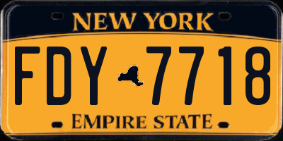 NY license plate FDY7718