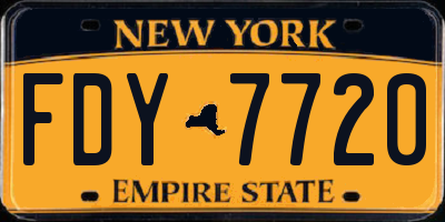 NY license plate FDY7720