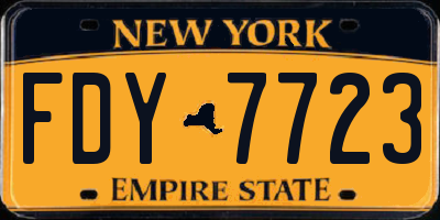 NY license plate FDY7723