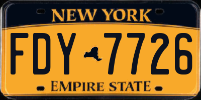 NY license plate FDY7726