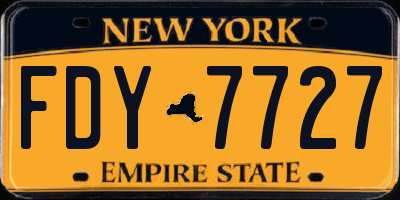 NY license plate FDY7727