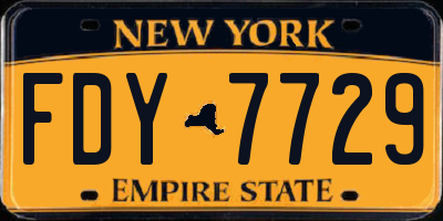 NY license plate FDY7729