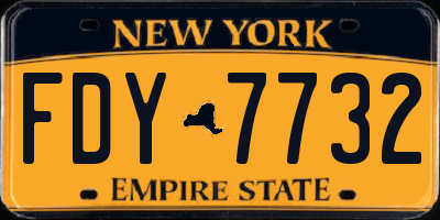 NY license plate FDY7732