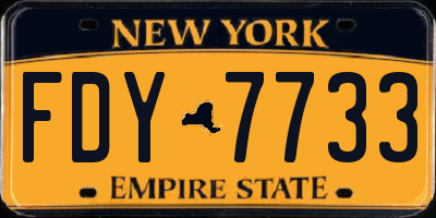 NY license plate FDY7733