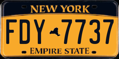 NY license plate FDY7737