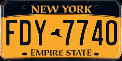 NY license plate FDY7740