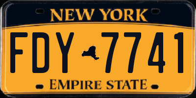 NY license plate FDY7741