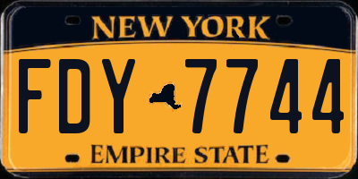 NY license plate FDY7744