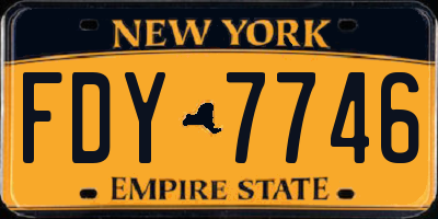 NY license plate FDY7746