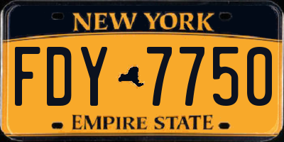 NY license plate FDY7750