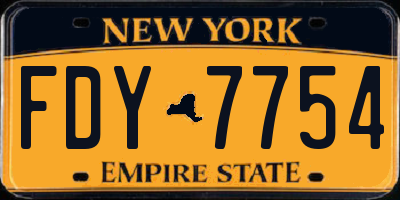 NY license plate FDY7754