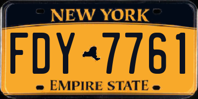 NY license plate FDY7761