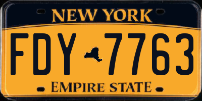 NY license plate FDY7763