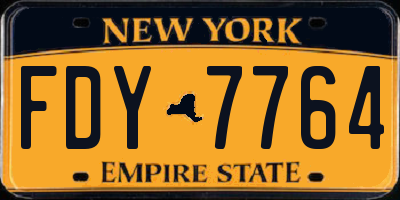 NY license plate FDY7764
