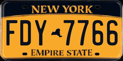NY license plate FDY7766