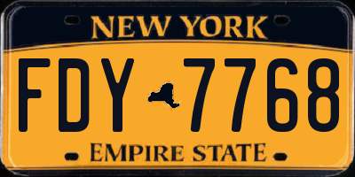 NY license plate FDY7768