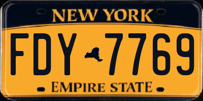 NY license plate FDY7769