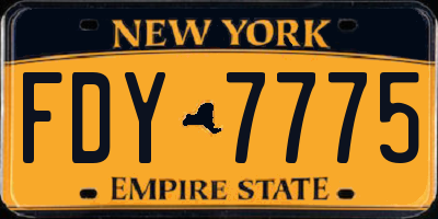 NY license plate FDY7775