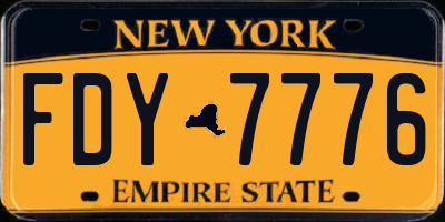 NY license plate FDY7776